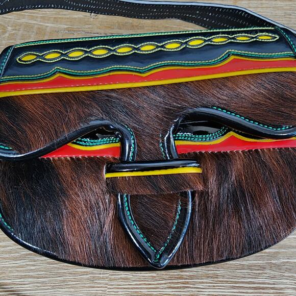 Julian Agudelo Carrieles Columbian Genuine Leather and Fur Crossbody / Satchel - Picture 6 of 15